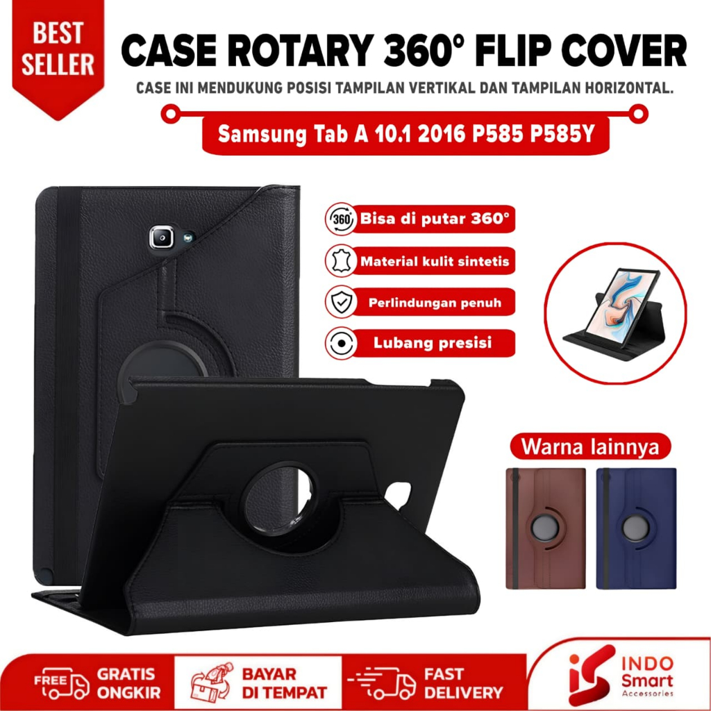 Samsung Tab A6 2016 10.1 นิ้ว P585Y P580 P585 Rotary Flip Cover Casing Standing Tablet Case
