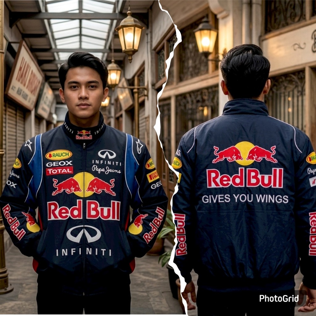 GTY F1 RED BULL JACKET เสื้อแจ็คเก็ตพิมพ์ลายโลโก้เบสบอลสําหรับผู้ชายสุดเท่