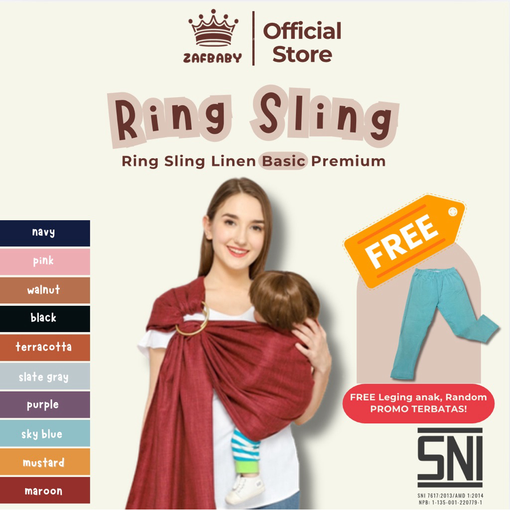 ZAFBABY BABY CARRIER RING SLING LINEN คุณภาพระดับพรีเมียม B1G1