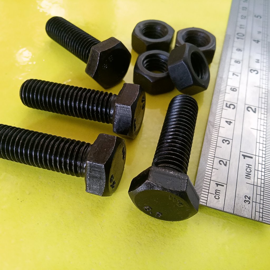 HTB 8.8 M14 X 40 STEEL BOLT / 22 KEY BOLT 22 FULL THREAD / FULL THREAD BOLT 22 / M14 X 40 BLACK STEE