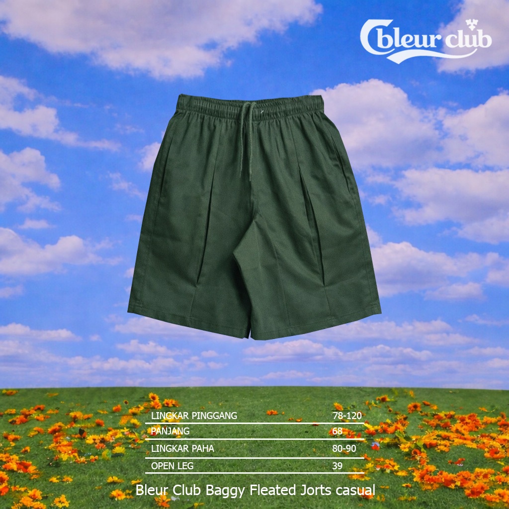 Bleur Baggy Fleated Jorts ลําลอง