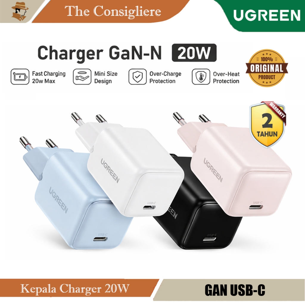 UGREEN หัวชาร์จ 20W GaN 55553 60450 ชาร์จเร็ว พอร์ตเดียว USB-C