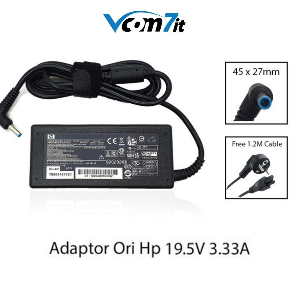 HP9 19.5v 3.33A ORIGINAL 65W Blue Pin HP Charger Adapter