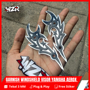 WZR GARNISH WINDSHIELD VISOR YAMAHA AEROX เก่าใหม่อุปกรณ์เสริมรถจักรยานยนต์ GARNISH 2 ชิ้นคู่ GARNISH สําหรับ Yamaha Aer