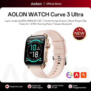 Aolon Curve 3 Ultra Jam Tangan Smartwatch 45mm Layar AMOLED 60Hz Tombol Kustom Telepon Bluetooth Pemantauan Tidur Tahan Air 1ATM Olahraga