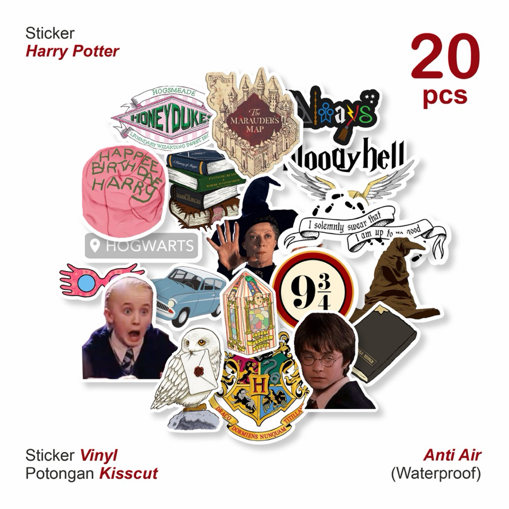 สติ๊กเกอร์แฮร์รี่ พอตเตอร์ 20 ชิ้น 0007 | ภาพยนตร์ฮอกวอตส์ | แก้วน้ําแล็ปท็อป Ipad HP