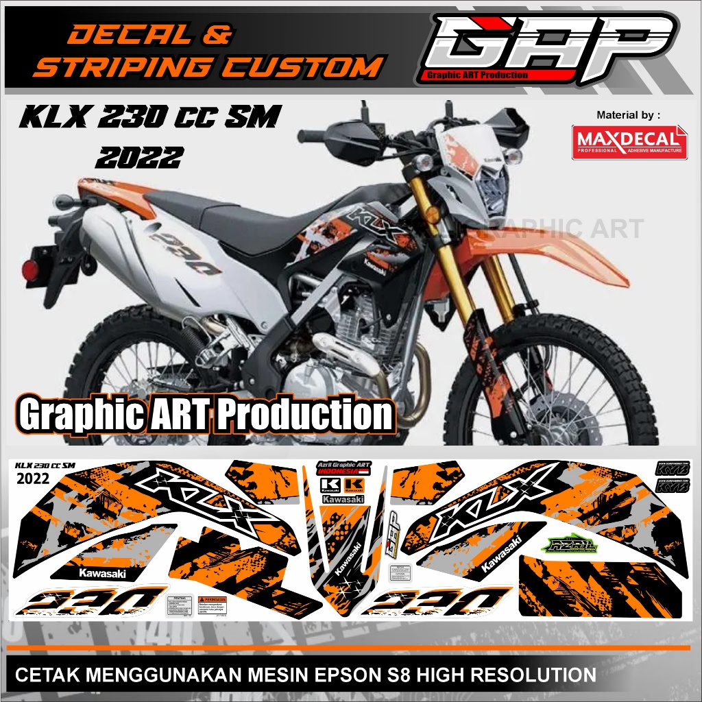 รูปลอก Kawasaki KLX 230 cc SM Striping