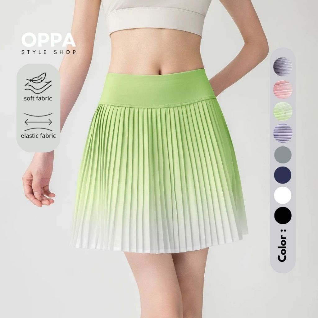 Oppa Style Shop DK026 DK155 กระโปรงเทนนิสจีบ / กระโปรงมินิผู้หญิง กระโปรงเทนนิส / กระโปรงกีฬาผู้หญิง