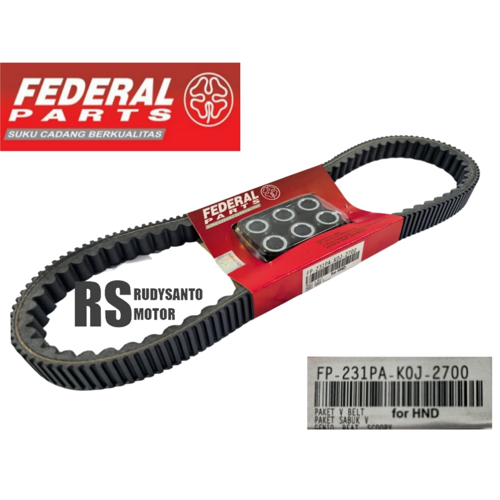 Federal Vanbelt V เข็มขัด Fanbelt ชุด Genio Beat Deluxe Street Scoopy ใหม่ K2F K1A K0J FP-231PA-K0J-