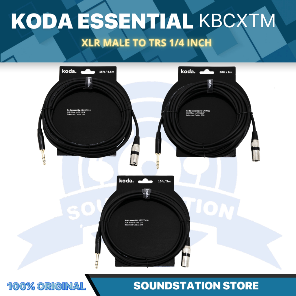 Koda Essential KBCXTM XLR Male to TRS สายบาลานซ์ 1/4 นิ้ว - สาย XLR TRS