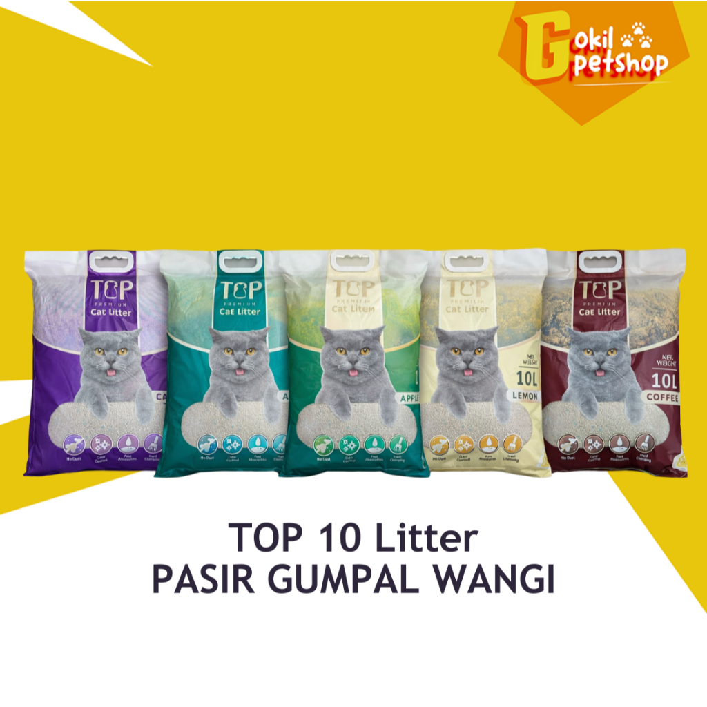 10L TOP ทรายแมวพรีเมี่ยม - ทรายแมวจับกลิ่น