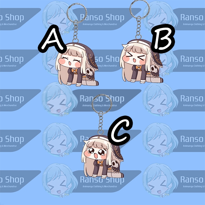 พวงกุญแจ HP GANTUNGAN Trickcal: จิบิ ไป! Speaki Chibi Chuayo UV Printing Laser Cut Premium Clear Transparent Edge / Acrylic Phonestrap Keychain Speaky Cuay Chibi / Anime Game Phone Lanyard