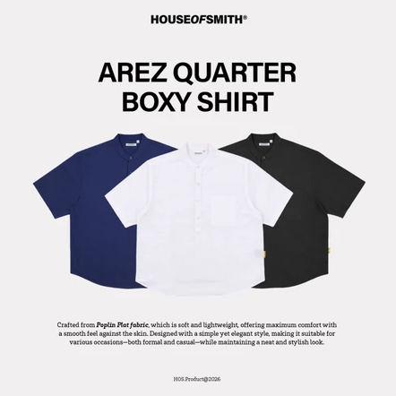 KEMEJA House of Smith BDG Mens Boxy Shirt - Arez Quarter Boxy Shirt - Boxy Shirt
