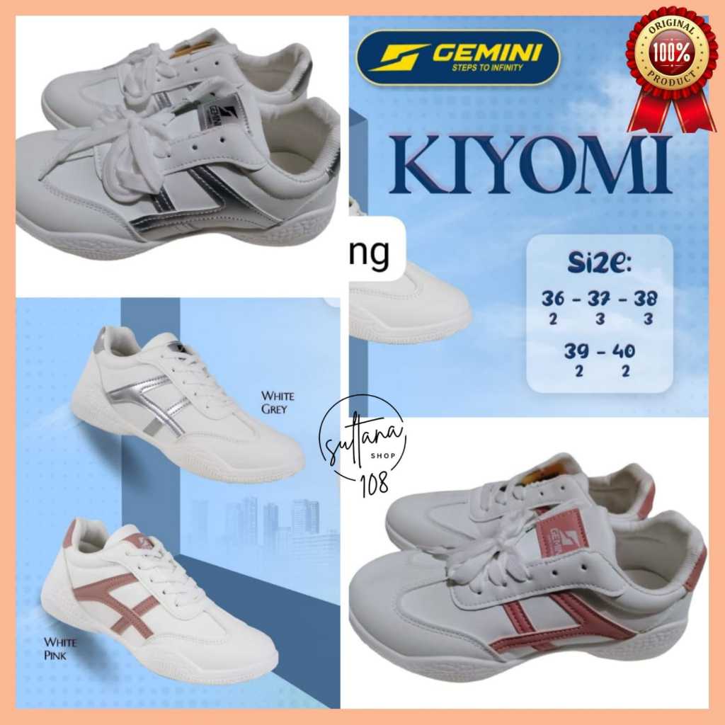 รองเท้าแฟชั่นกีฬาผู้หญิงสีขาว Gemini Kiyomi ล่าสุด