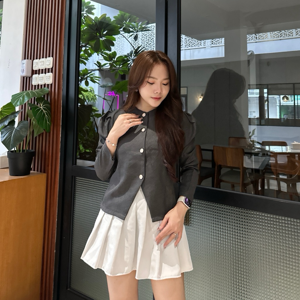 Auzura - Moza Blazer Puffy Top ลุคอย่างเป็นทางการ Semiwool Premium Smooth Cool สวมใส่สบาย