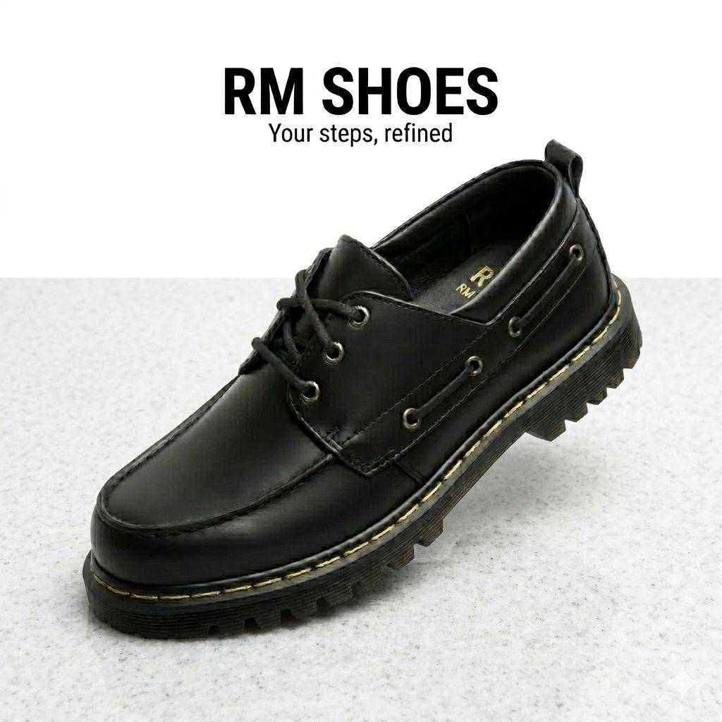 RM Shoes Mens Official Shoes Low Boots Black Leather l aitachy