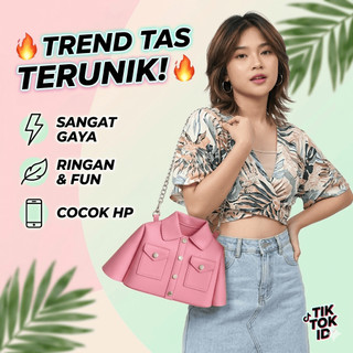 ModaNest-[READY & COD]Bingkisan Lebaran Tas Selempang Rantai Rantai Desain Pakaian Tas Kebaruan Mini PU Modis Tas Selempang Wanita Fashion