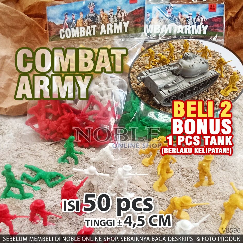 [50 ชิ้น] Combat Army Soldier Minature Figure ซื้อ 2 แถมถังทหารทหารของเล่นทหารสงครามทหารยิง Playset 