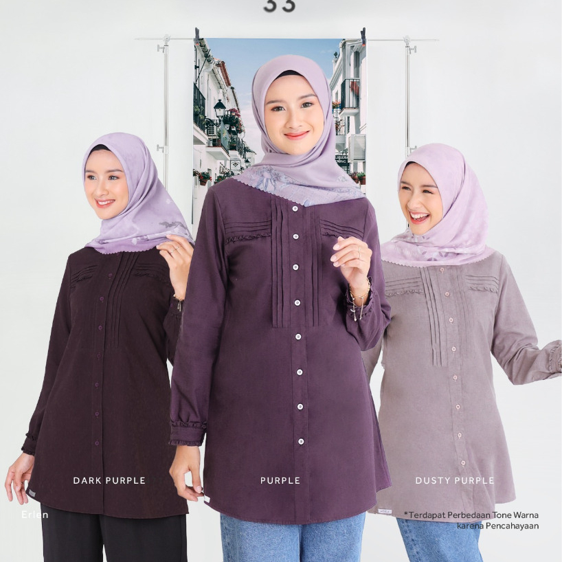 NAOMI 33 สีม่วงเข้ม/ NAOMI 33 DUSTY PURPLE/ NAOMI 33 สีม่วง งานทันสมัย TOP (ETHICA RUMAH FAIQA)