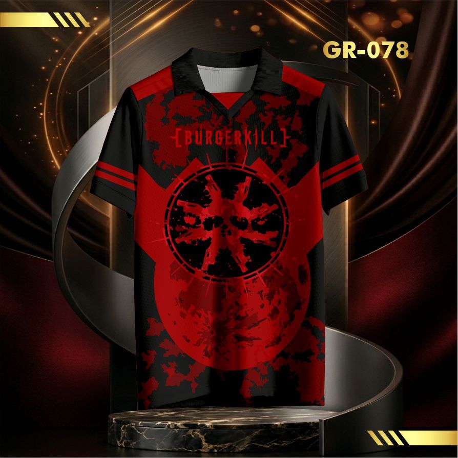 Burgerkill Red Black Edition Vintage V คอ Unisex Jersey – MCR My Chemical Romance พิมพ์เสื้อยืด GR-0