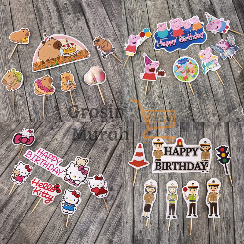 ท็อปเปอร์กระดาษ/ท็อปเปอร์ตกแต่ง HBD/ตกแต่ง HBD