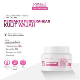 Animate 5x Active Whitening Day Cream 10 gr / Cream Pagi Pencerah wajah /  Skincare Glowing
