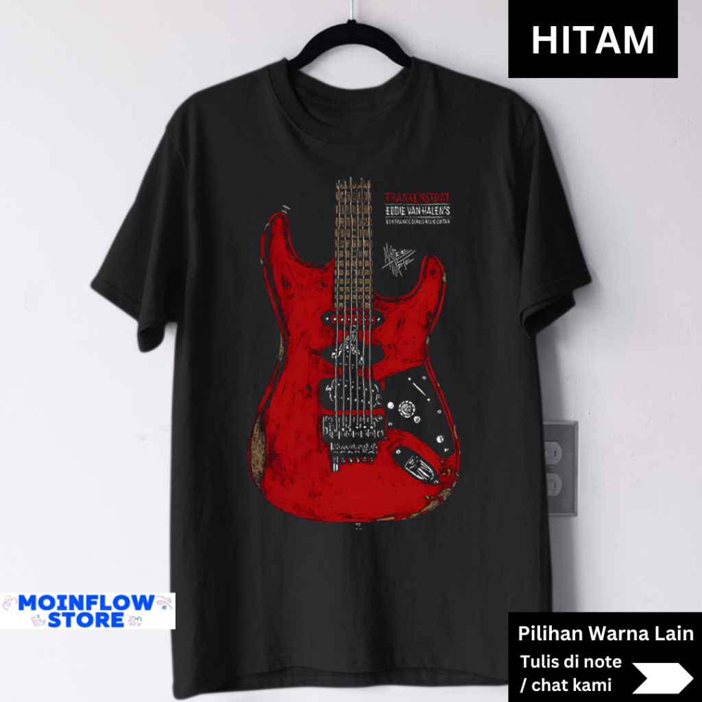 KATUN MERAH Van Halen Guitar Graphic Band T-Shirt – Rock Classic Eddie Style T-Shirt – Ikonik Red Gu