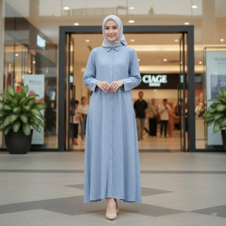 Emma Dress Gamis Muslim Bahan Mikro salur Nyaman Bumil & Busui Friendly