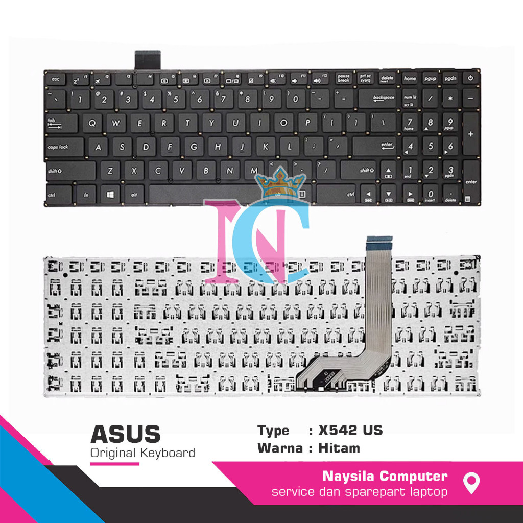 Asus VivoBook 15 A542U A580 X542 X542UQ X542UR X542BA X542B X542U คีย์บอร์ด
