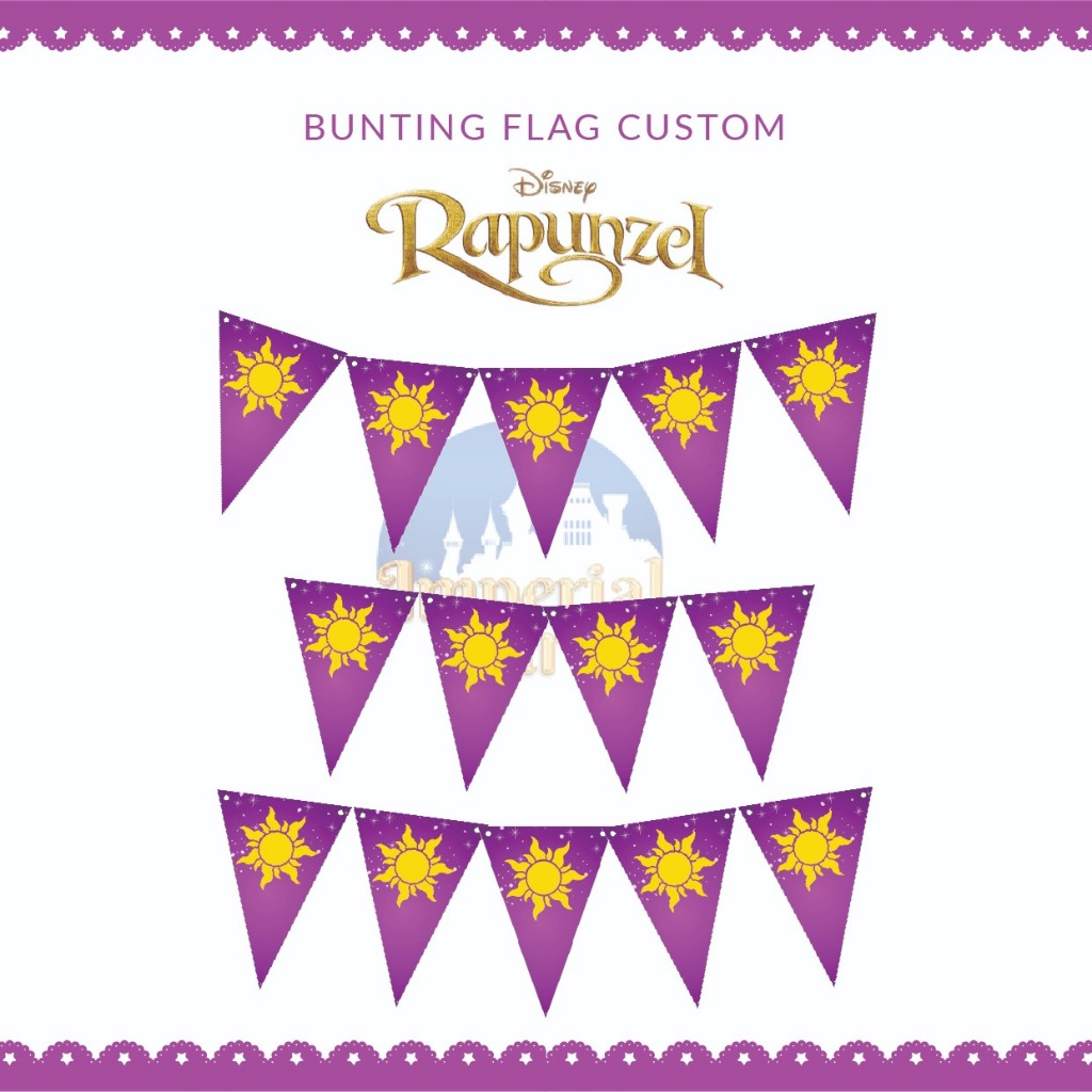 MATAHARI Rapunzel Princess Sun Triangle Flag Bunting Banner