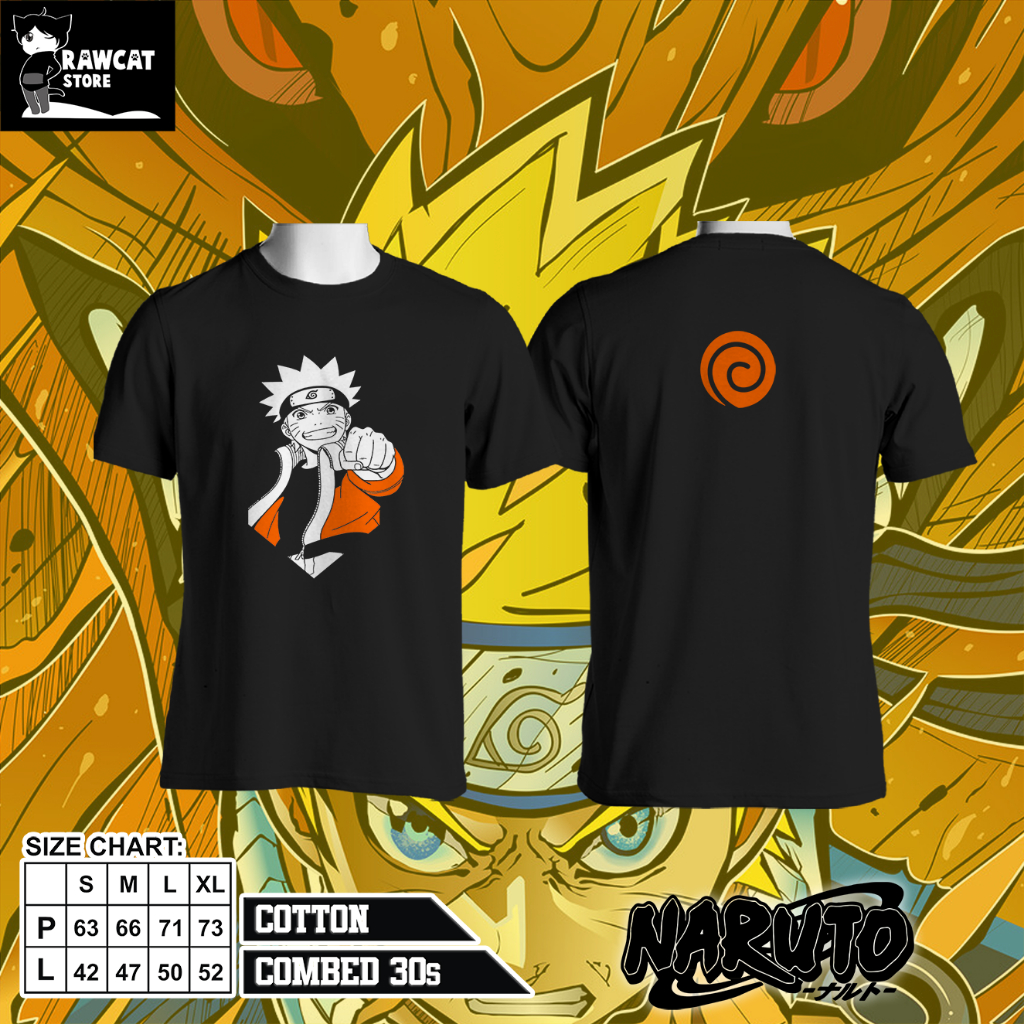 เสื้อยืด NARUTO ANIME - เสื้อยืดสีดํา