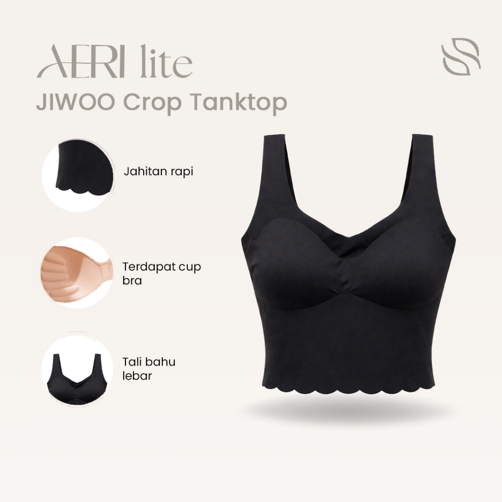 AERI - Jiwoo Crop Tanktop Bra Pad Cup ในตัว