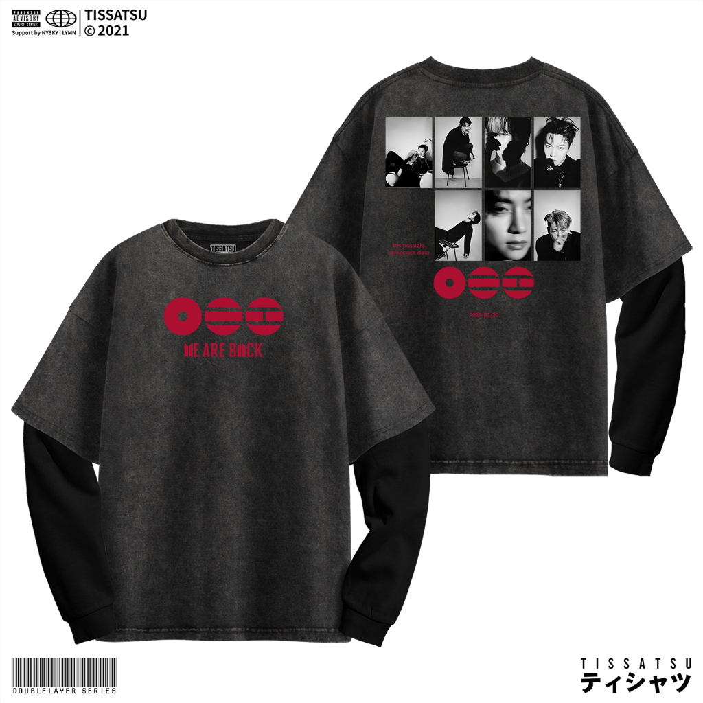 TISSATSU Longsleeve BANGTAN MEMBER COLLEGE Double Layer Oversize / Long Sleeve Wash Shirt BT-7
