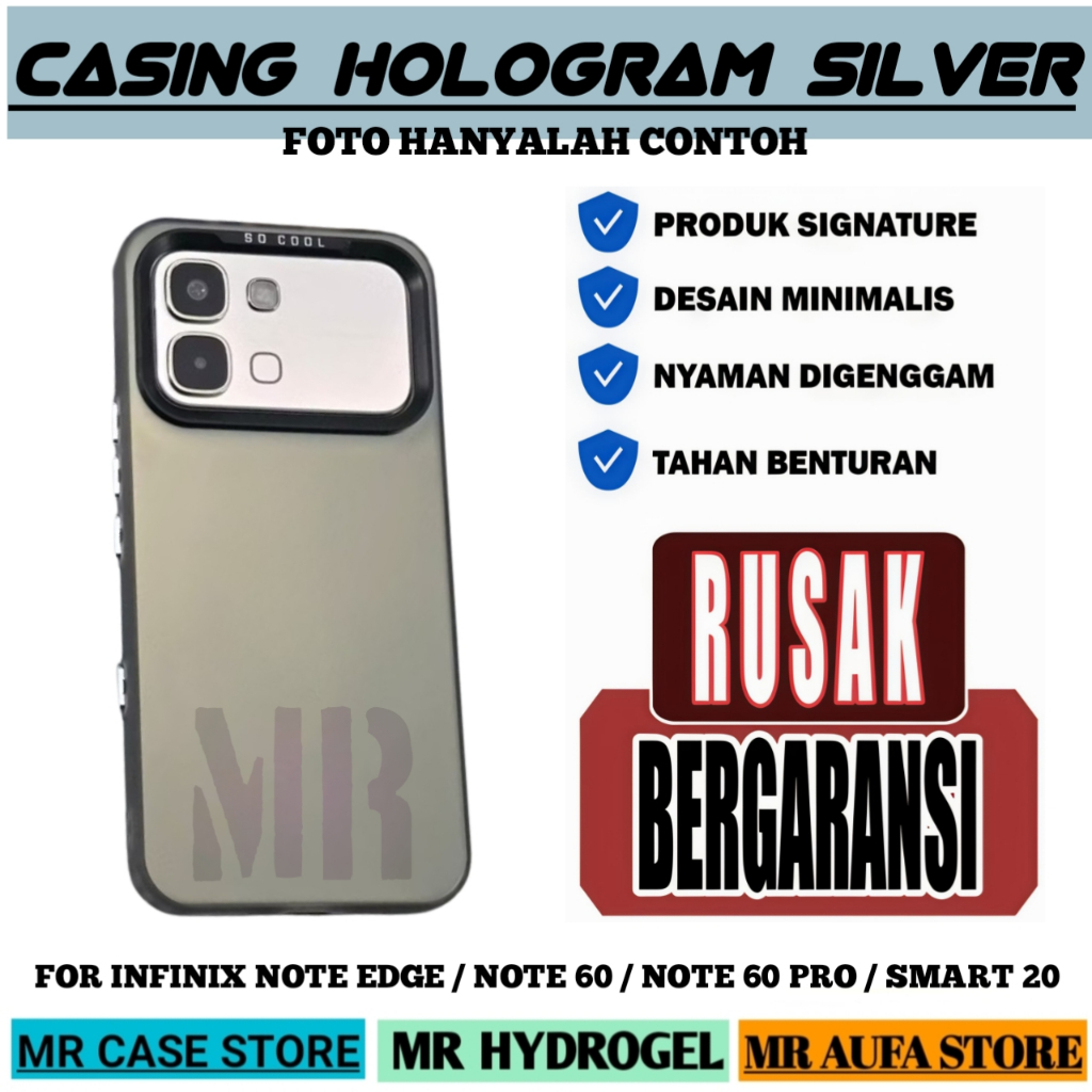 CASE PLATE IMD HOLOGRAM สีดําเท่านั้นสําหรับ INFINIX NOTE EDGE 5G / NOTE 60 / NOTE 60 PRO / NOTE 50X