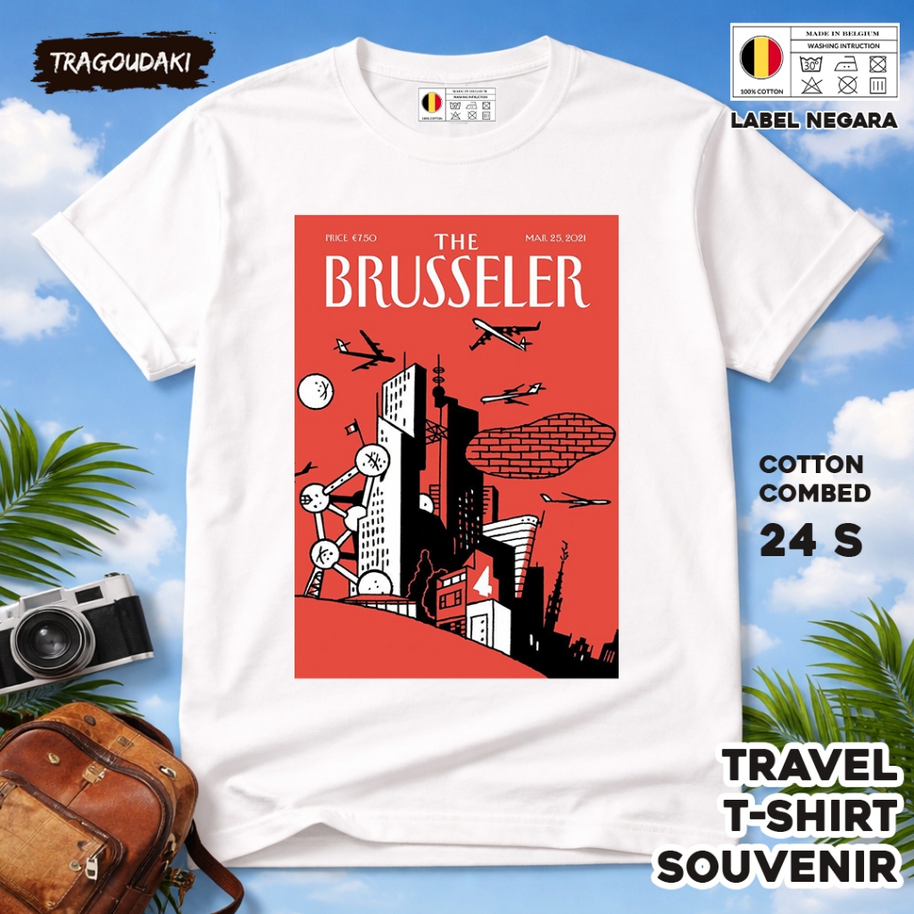 BELGIUM เสื้อยืดของที่ระลึก BELGIUM 9 Tag ของที่ระลึก เสื้อผ้าทําจากผ้าฝ้ายหวี 24s