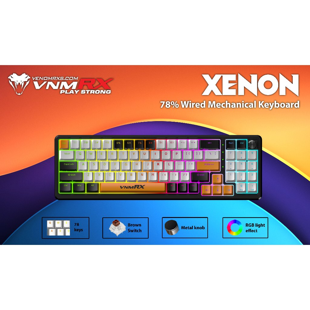 VENOMRX KEYBOARD MECHANICAL USB XENON GAMING KEYBOARD