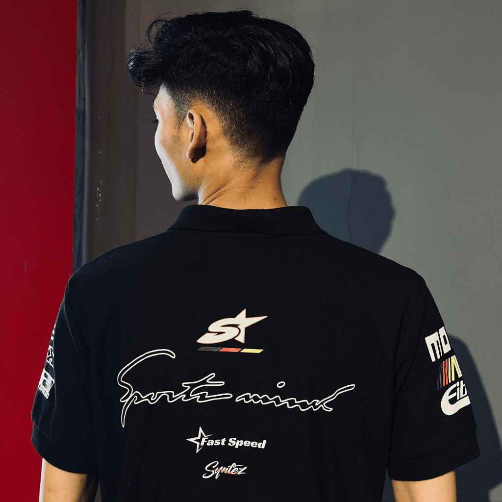 เสื้อโปโลผู้ชาย RACING |เสื้อยืดแขนสั้นคอปกสําหรับผู้ชาย|ผ้าฝ้ายซีวีซี พรีเมี่ยม |YKK ZIPPER
