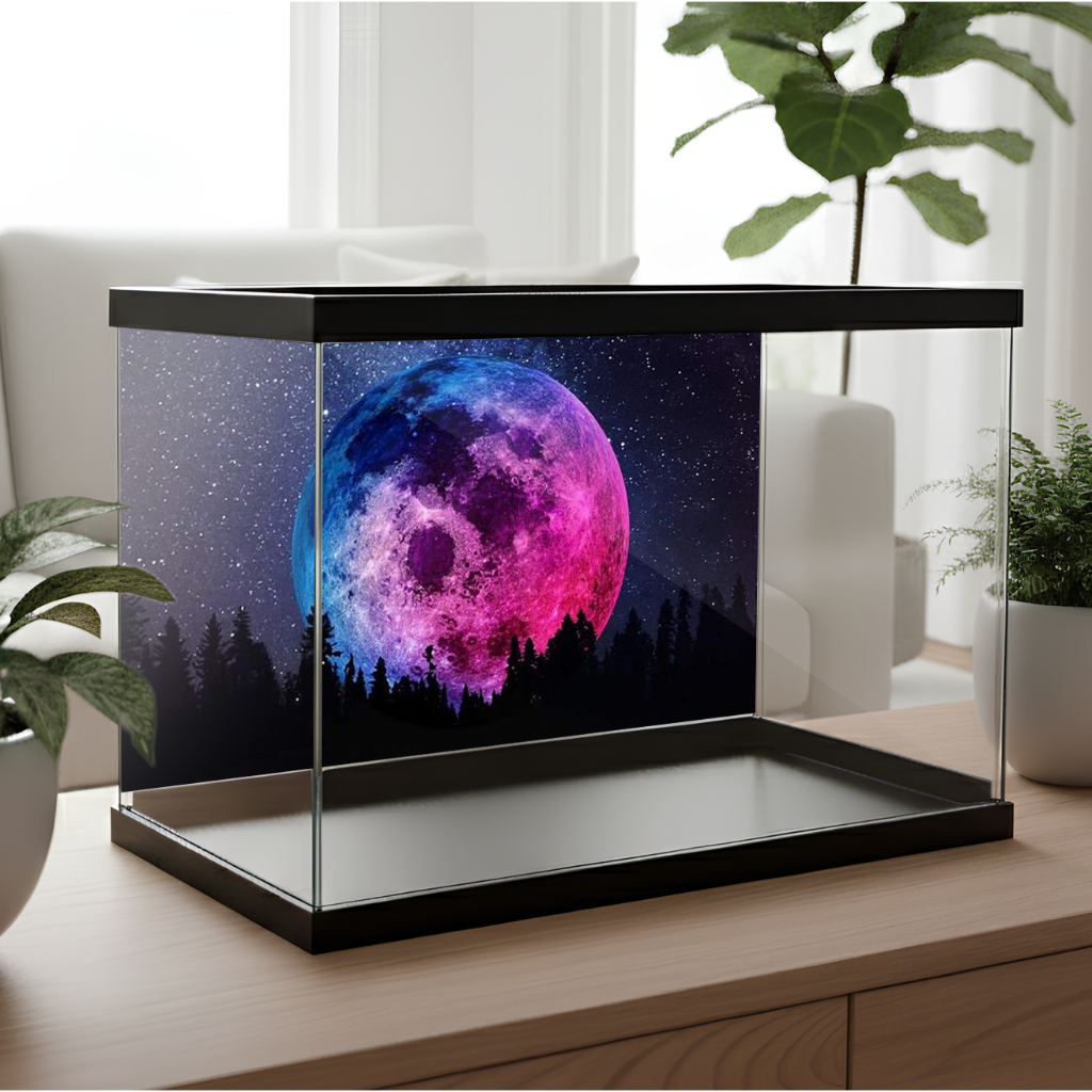 สติ๊กเกอร์พื้นหลังตู้ปลา Moon Motif Moon Variation HD พรีเมี่ยมไวนิลกันน้ําขนาด Variations