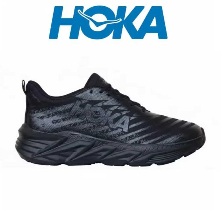รองเท้าวิ่งผู้ชาย HOKA FITNESS RUNNING SPORTS ผู้ชายและผู้หญิง HOKA PLAIN สีดํา