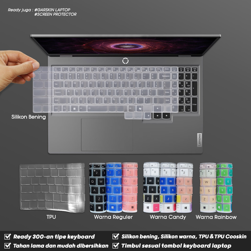 ฝาครอบคีย์บอร์ดเข้ากันได้กับ Lenovo LOQ Essential 15 15ARP10E Gen 10 Tpu ซิลิโคนใส
