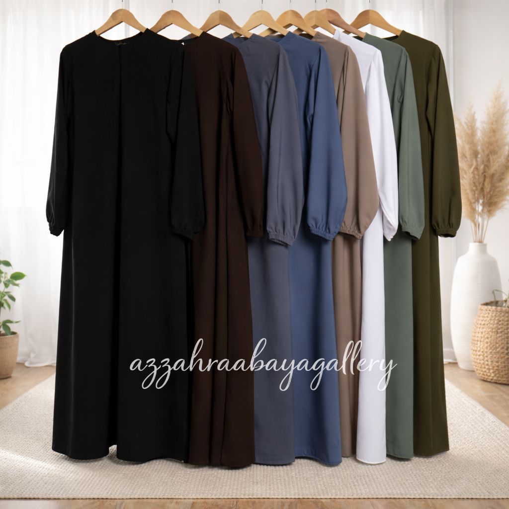 Abaya Gamis ธรรมดาอาหรับดูไบ Meca Wolfis Woolpeach Wolpis Jetblack สีสีดํา Maroon ความงามชุดสําหรับ Eidating คู่ Muslimah แฟชั่นตุรกี Raya Series