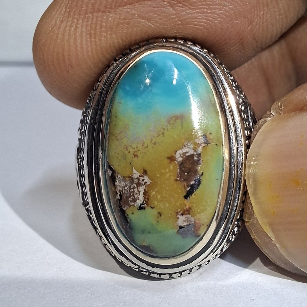 MULTI-Color Persian Turquoise EST DIM 18x10x7 RING 8.5