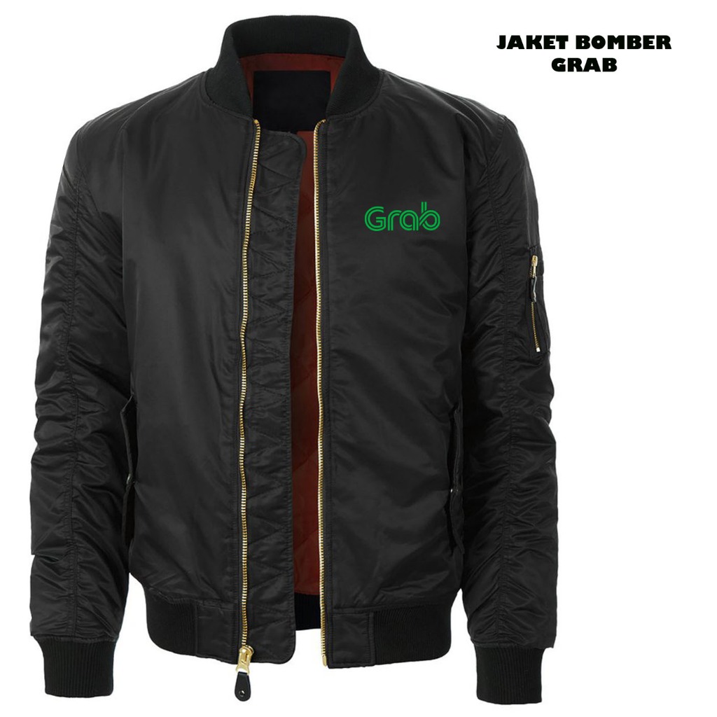 เสื้อแจ็คเก็ต Grab ของแท้ แจ็คเก็ตมอเตอร์ไซค์สําหรับไดรเวอร์ Ojol แบบบอมเบอร์ปรับแต่งได้