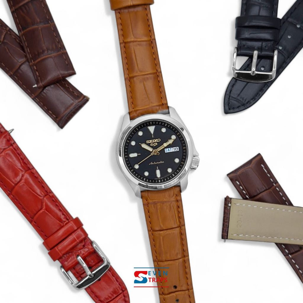 ALLIGATOR STRAP QUICK RELEASE LEATHER WATCH STRAP 12-22mm