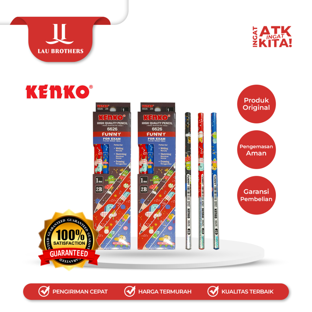 KENKO PENCIL 2B-6626 FUNNY (1LSN/12PCS)