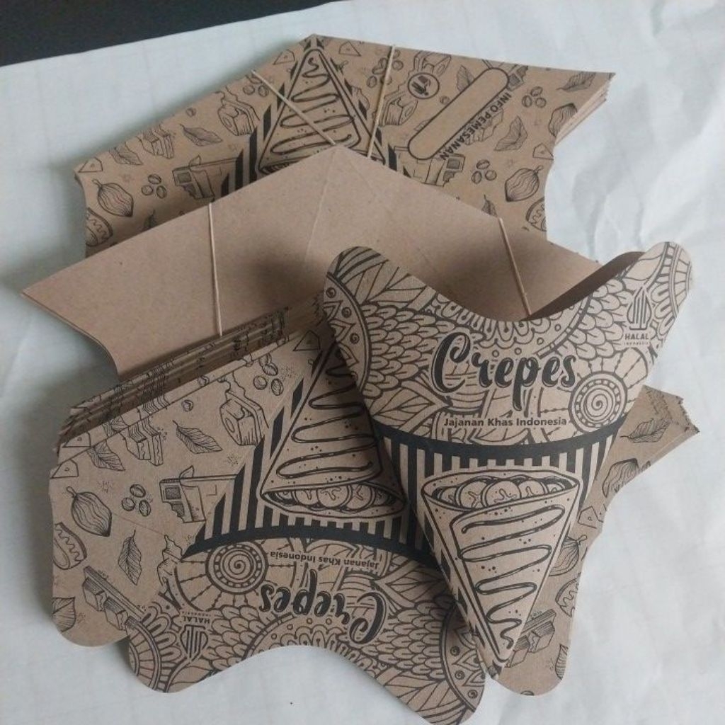 CREPES PACKAGING NATURAL CRAFT MOTIF CONTENTTS 100 PCS UK 15X18 CM//CREPES/CRETES/CRAFT CREPES