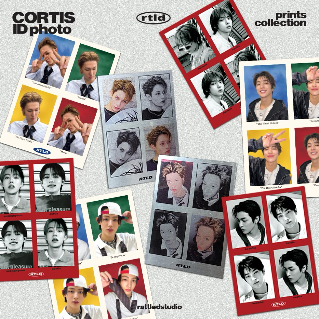 CORTIS ID PHOTO PRINT โดย RATTLED STUDIO | Martin Keonho Juhoon James Seonghyeon Photostrip Pas Photo 3x4 สีแดง bw b&w onigiri หัวใจดาวเงิน