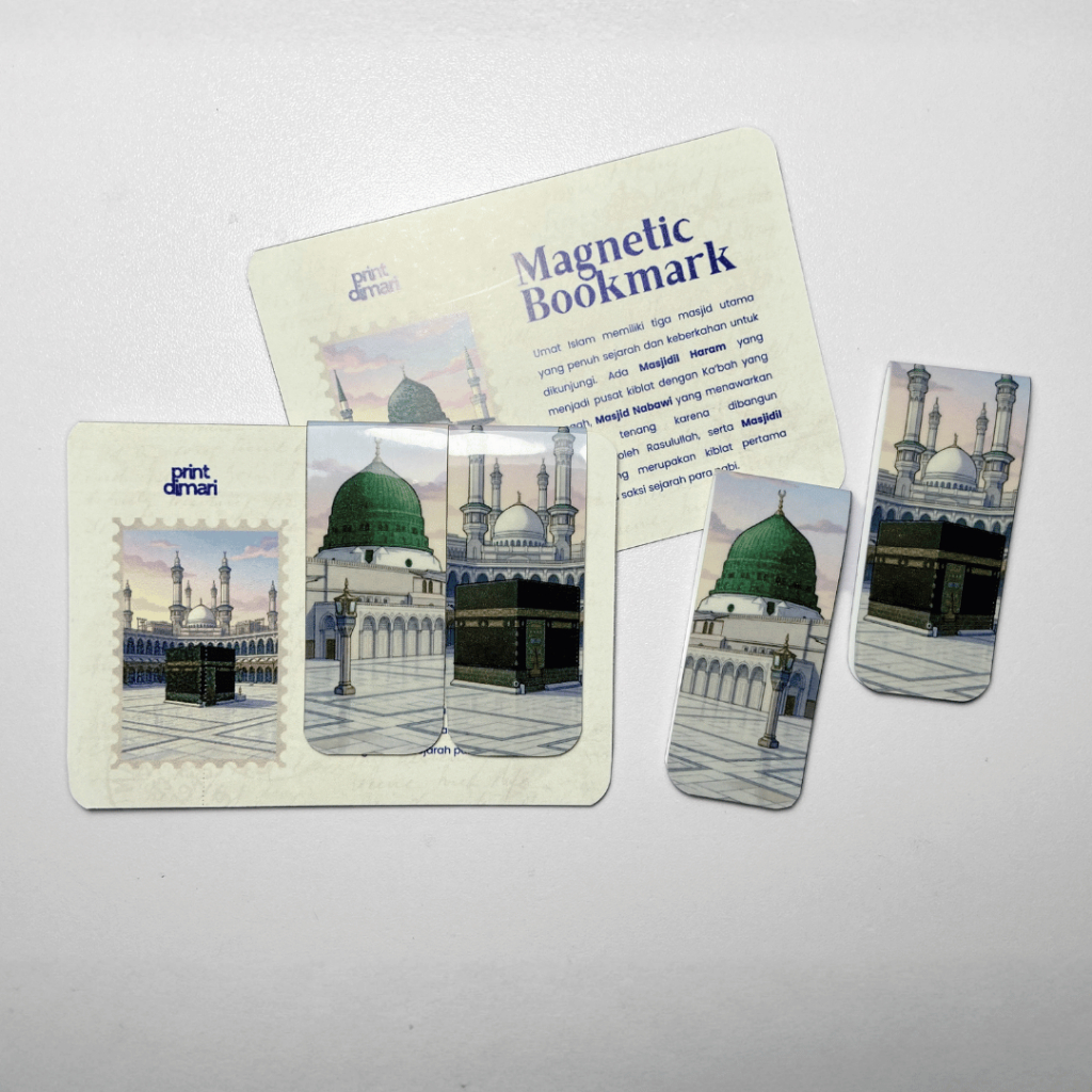 ที่คั่นหนังสือแม่เหล็ก Madinah Mecca Edition - ที่คั่นหนังสือแม่เหล็กสําหรับ Nabawi มัสยิด & Kaaba - ที่คั่นหนังสือความงาม 2 ชิ้น