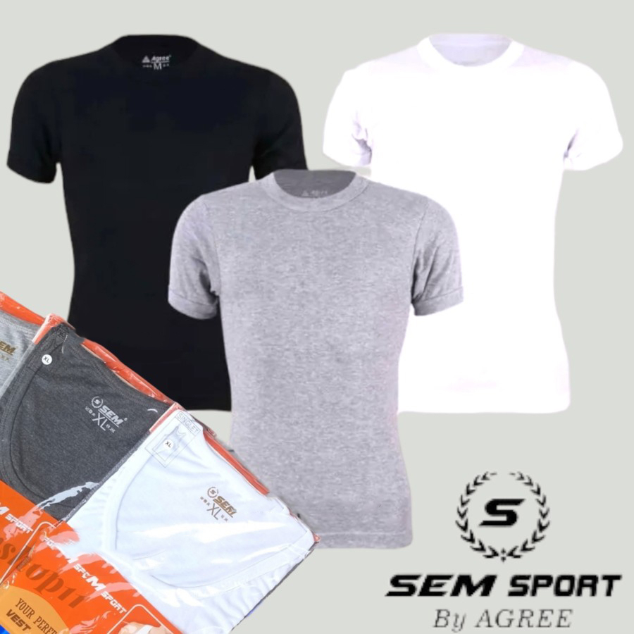 เสื้อยืดกีฬา SEM 68 พิเศษ 3 ชิ้น - เสื้อยืดสีพื้นผู้ชาย - O คอ - สี Variations