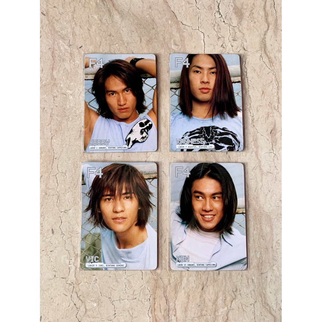 F4 Photocard อย่างเป็นทางการ 1 ชุดการ์ดภาพถ่าย PC Jerry Yan Vic Chou Vanes Wu Ken Zhu 4 ชิ้น